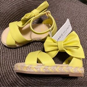 Janie and Jack Girls Bow Strap Espadrille IYellow Size 4